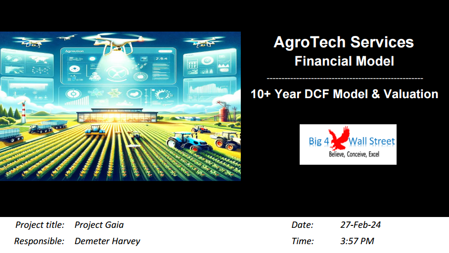 AgroTech Services Financial Model (10+ Yrs. DCF and Valuation)
