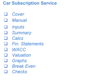 Car Subscription Service - Financial Model (10+ Yrs. DCF and Valuation)