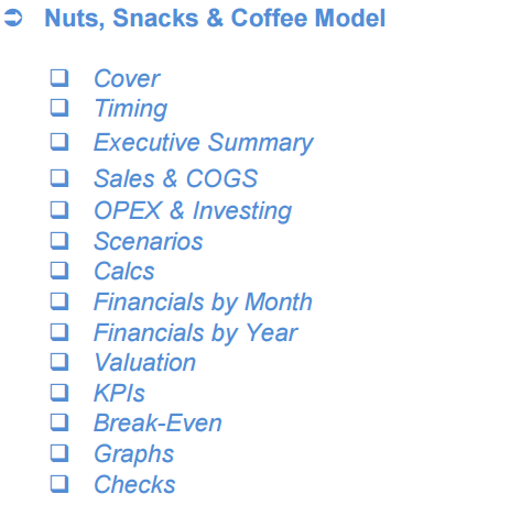 Nuts & Snacks Financial Model & Presentation
