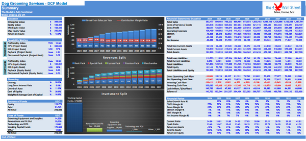 Dog Grooming Services Financial Model (10+ Yrs DCF and Valuation)