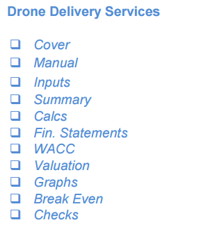 Drone Delivery Services - Financial Model (10+ Yrs. DCF and Valuation)