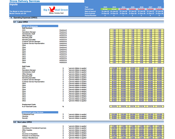 Drone Delivery Services - Financial Model (10+ Yrs. DCF and Valuation)
