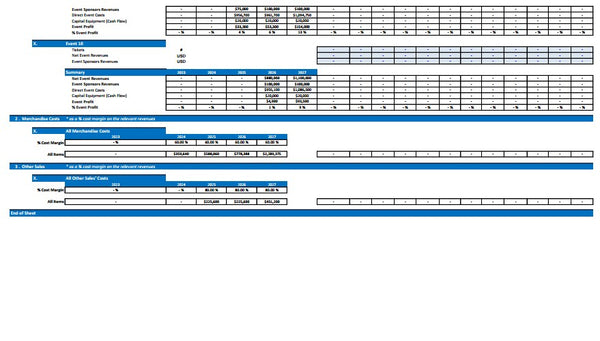 Events Company Start Up DCF & Valuation Financial Model (Monthly)
