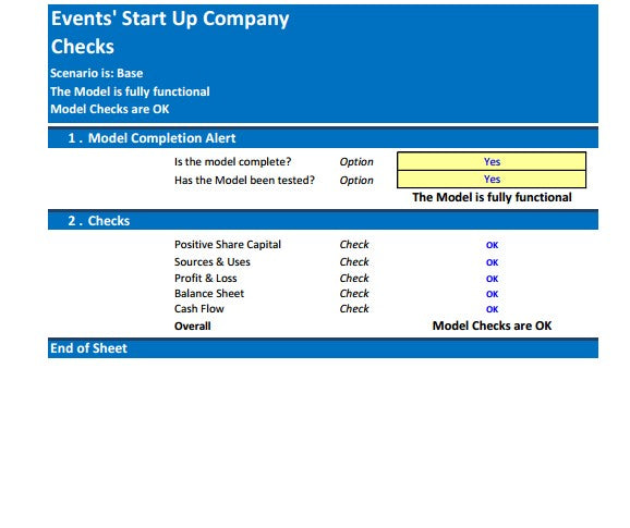 Events Company Start Up DCF & Valuation Financial Model (Monthly)