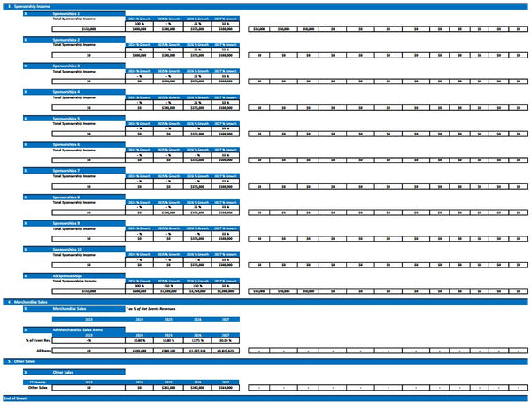 Events Company Start Up DCF & Valuation Financial Model (Monthly)