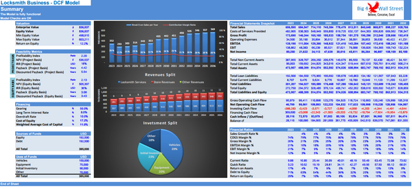 Locksmith Business - DCF 10 Year Financial Model