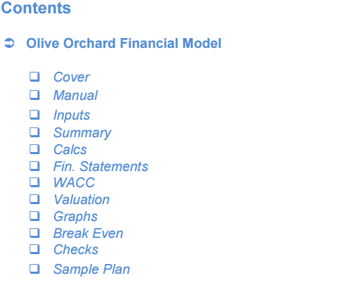 Olive Orchard Business - DCF 10 Year Financial Model