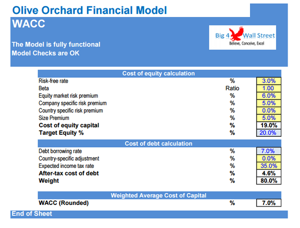 Olive Orchard Business - DCF 10 Year Financial Model