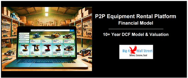 Peer 2 Peer Equipment Rental Platform - Financial Model (10+ Yrs. DCF and Valuation)