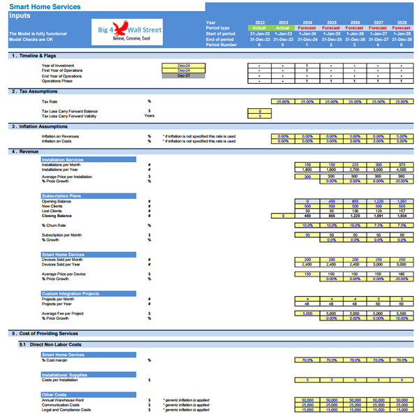 Smart Home Services’ Business - Financial Model (10+ Yrs. DCF and Valuation)