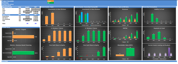 Store Expansion Financial Model: 5 Year DCF Model with Impact Analysis (Financing: Organic vs Revenue Based )