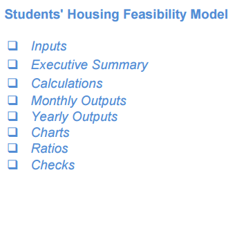 Student's Housing Feasibility Financial Model (10 Yrs. DCF and Valuation)