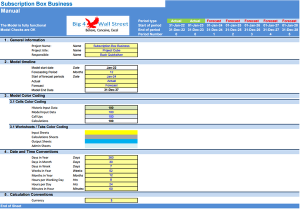 Subscription Box Business - Financial Model Complete (10+ Yrs. DCF and Valuation)