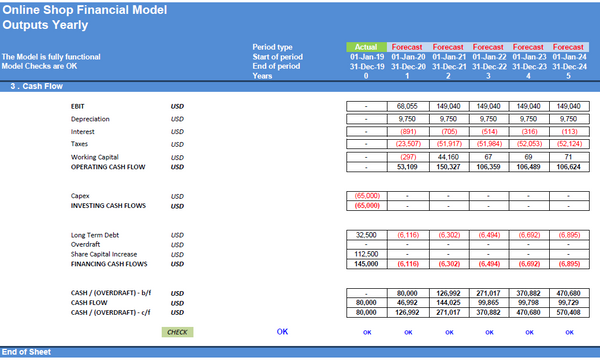 Online Shop Financial Model