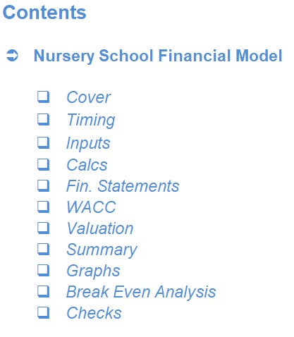 Nursery School Financial Model