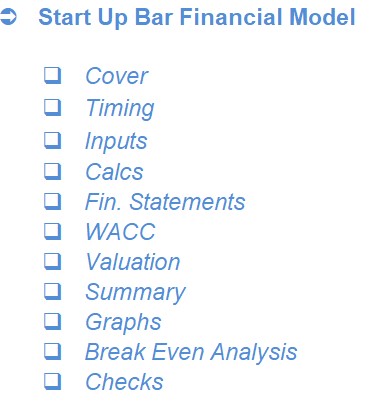Start Up Bar Financial Model