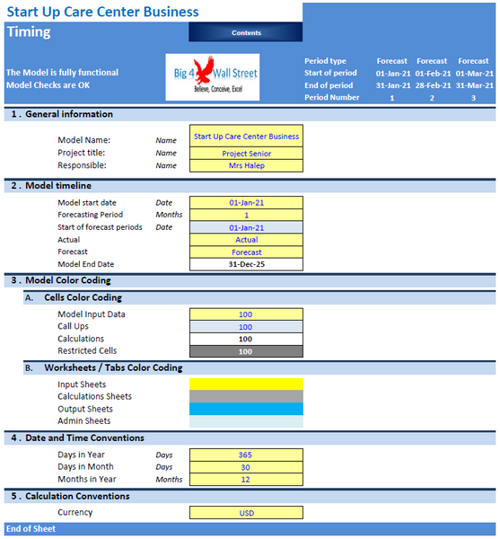 Care Center Financial Model