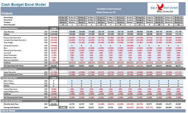 Cash Budget Model