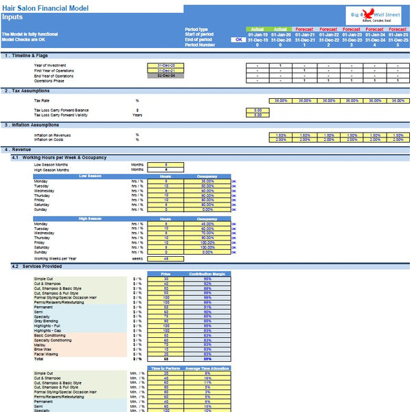 Hair Salon Financial Model