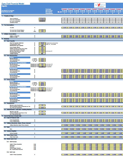 Gym / Fitness Club Financial Model