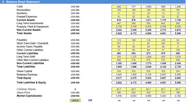 Operating Company Financial Model