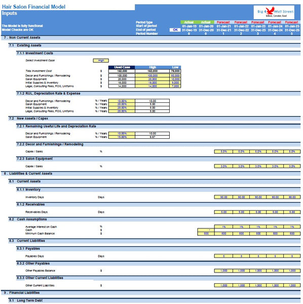 Hair Salon Financial Model