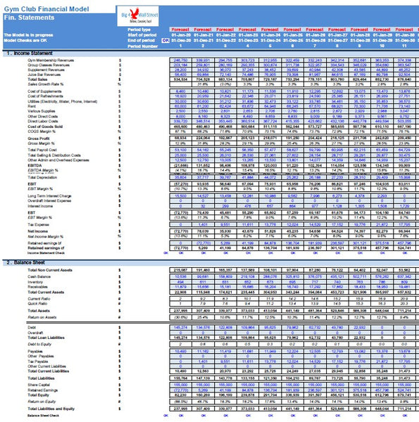 Gym / Fitness Club Financial Model