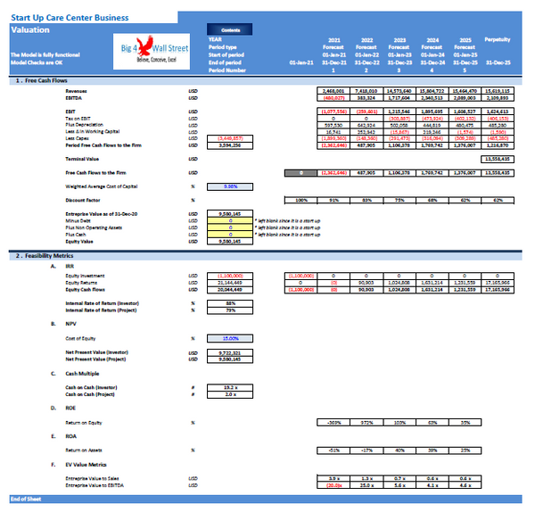 Care Center Financial Model