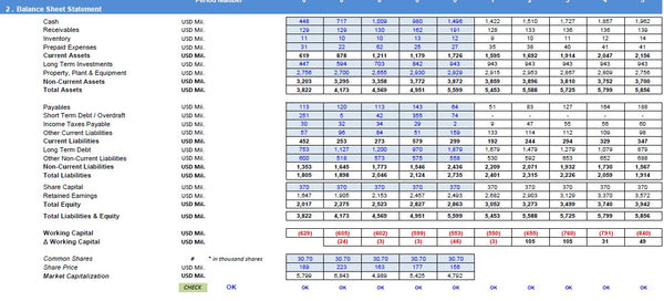 Operating Company Financial Model