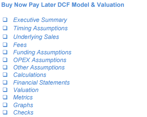Buy Now Pay Later DCF Financial Model and Valuation