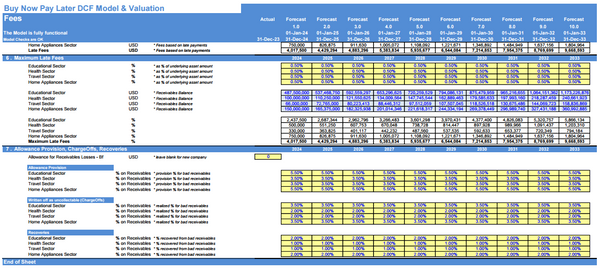 Buy Now Pay Later DCF Financial Model and Valuation