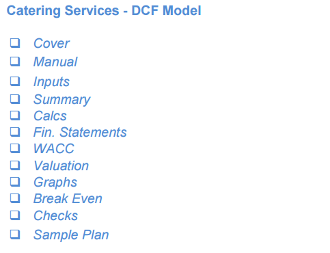 Catering Services Business Financial Model (10+ Yrs DCF and Valuation)