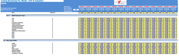 Coding Bootcamp Financial Model - 10+ Year DCF & Valuation