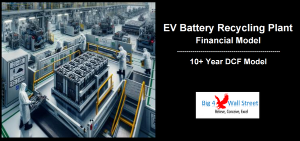 EV Battery Recycling Plant Financial Model (10+ Yrs DCF and Valuation)
