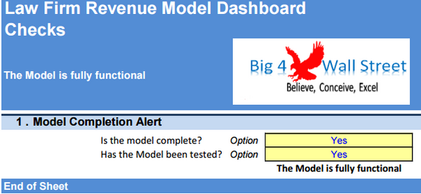 Law Firm Revenue Model Dashboard