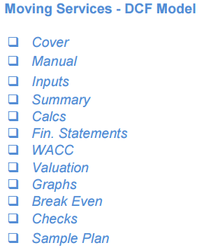 Moving Services Business Financial Model (10+ Yrs DCF and Valuation)