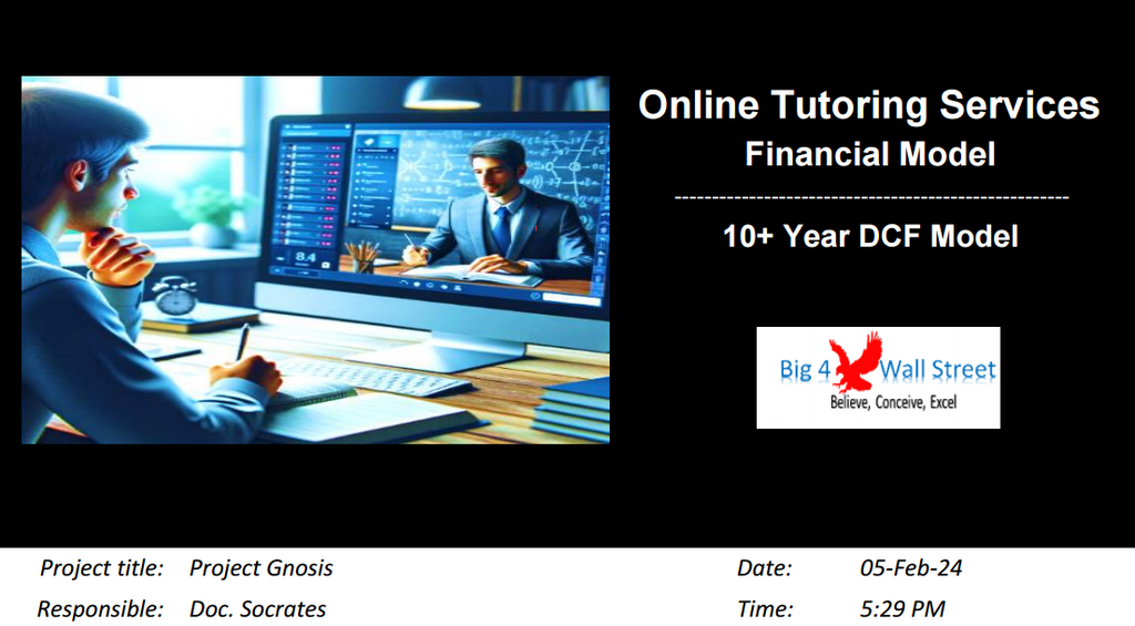 Online Tutoring Services Financial Model (10+ Yrs DCF and Valuation)