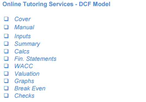Online Tutoring Services Financial Model (10+ Yrs DCF and Valuation)