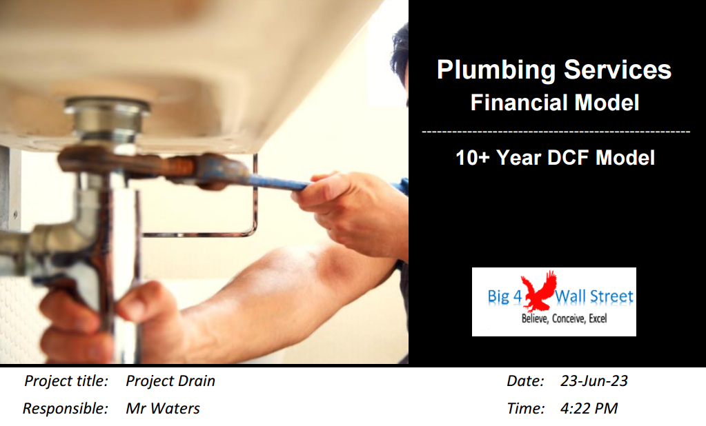 Plumbing Services Business - DCF 10 Year Financial Model