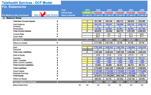 Telehealth Services Company Financial Model (10+ Yrs. DCF and Valuation)