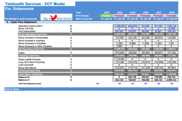 Telehealth Services Company Financial Model (10+ Yrs. DCF and Valuation)