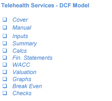 Telehealth Services Company Financial Model (10+ Yrs. DCF and Valuation)