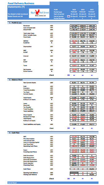 Food Delivery Business - Financial Model