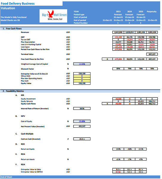 Food Delivery Business - Financial Model