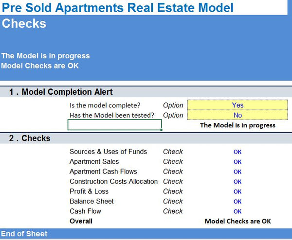 Pre Sold Apartments Real Estate Model