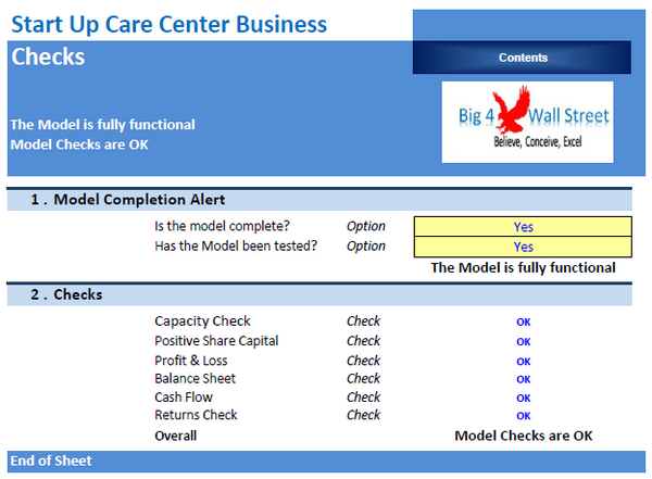 Care Center Financial Model