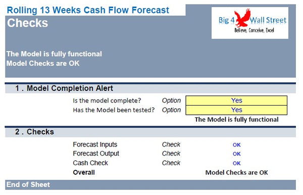 Rolling 13 Weeks Cash Flow