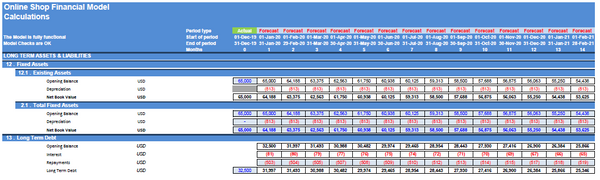 Online Shop Financial Model
