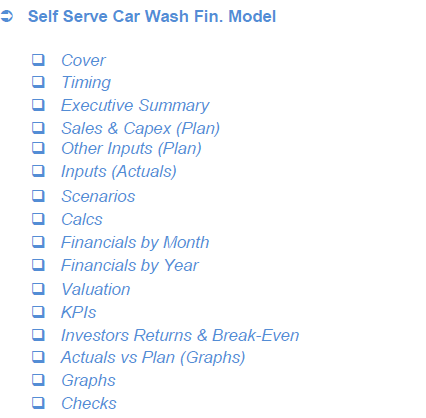 Self Serve Car Wash Financial & Business Plan (+3 hrs of financial modeling work)