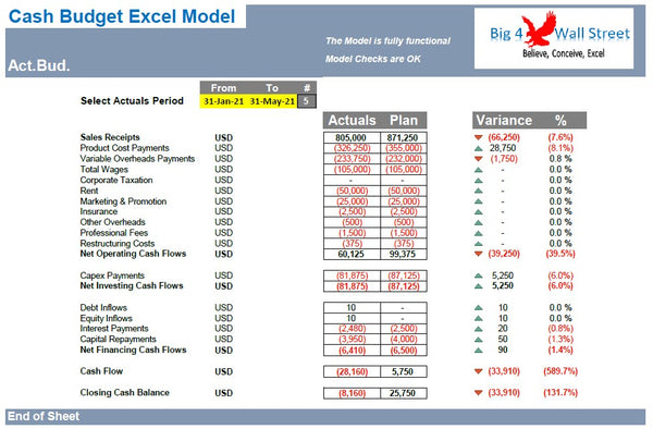 Cash Budget Model